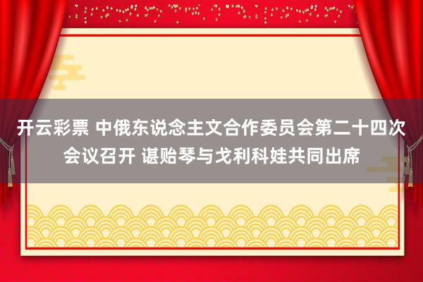 开云彩票 中俄东说念主文合作委员会第二十四次会议召开 谌贻琴与戈利科娃共同出席