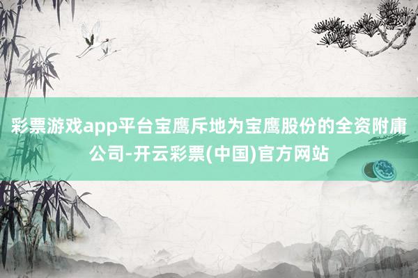 彩票游戏app平台宝鹰斥地为宝鹰股份的全资附庸公司-开云彩票(中国)官方网站