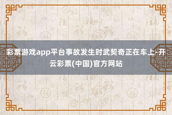 彩票游戏app平台事故发生时武契奇正在车上-开云彩票(中国)官方网站